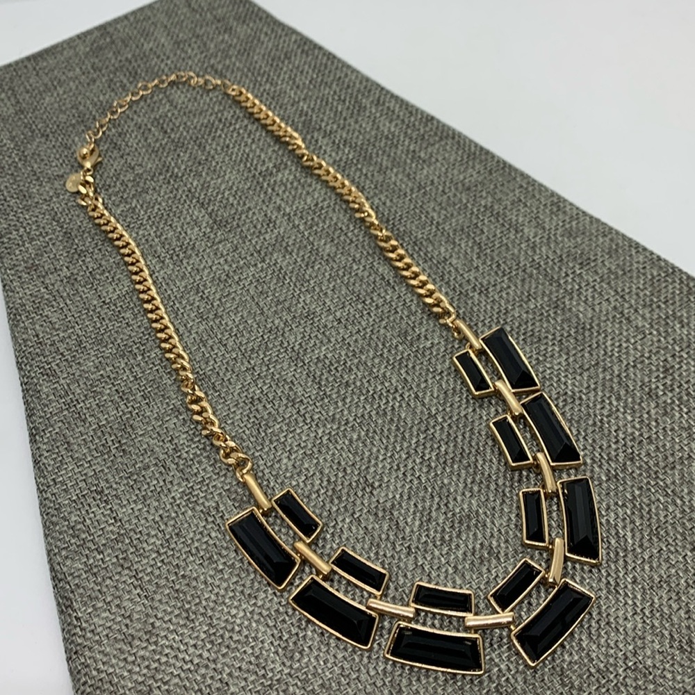 Just Jewelry Gold Tone and Black Necklace